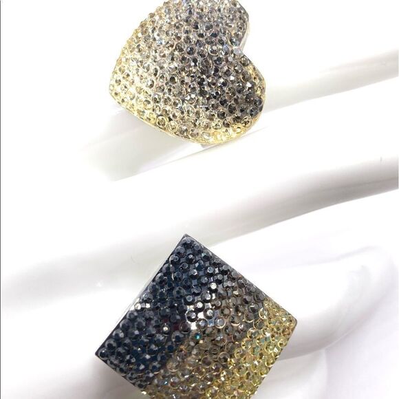 Set of 2 black ombre rings - Picture 2 of 4